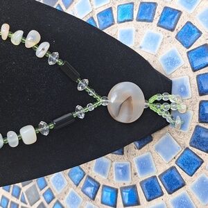 Stone Agate Glass Beaded Necklace